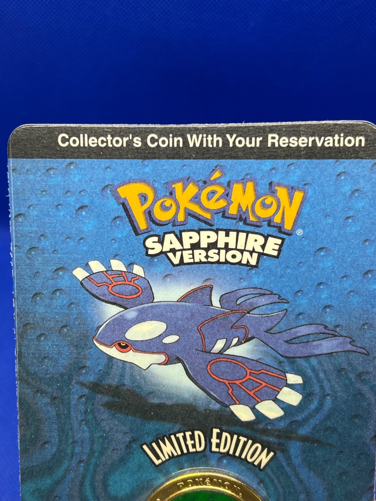 NEW SEALED 2003 Pokemon Sapphire Kyogre Limited Edition Preorder Metal Coin