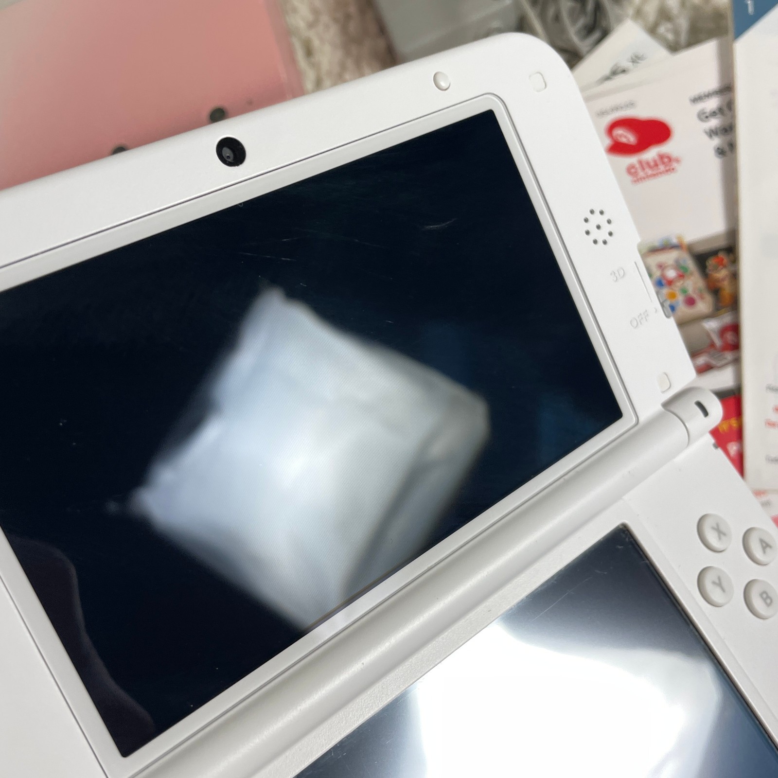 Nintendo 3DS XL Pink White Handheld System Console SPR-001 Complete in Box CIB
