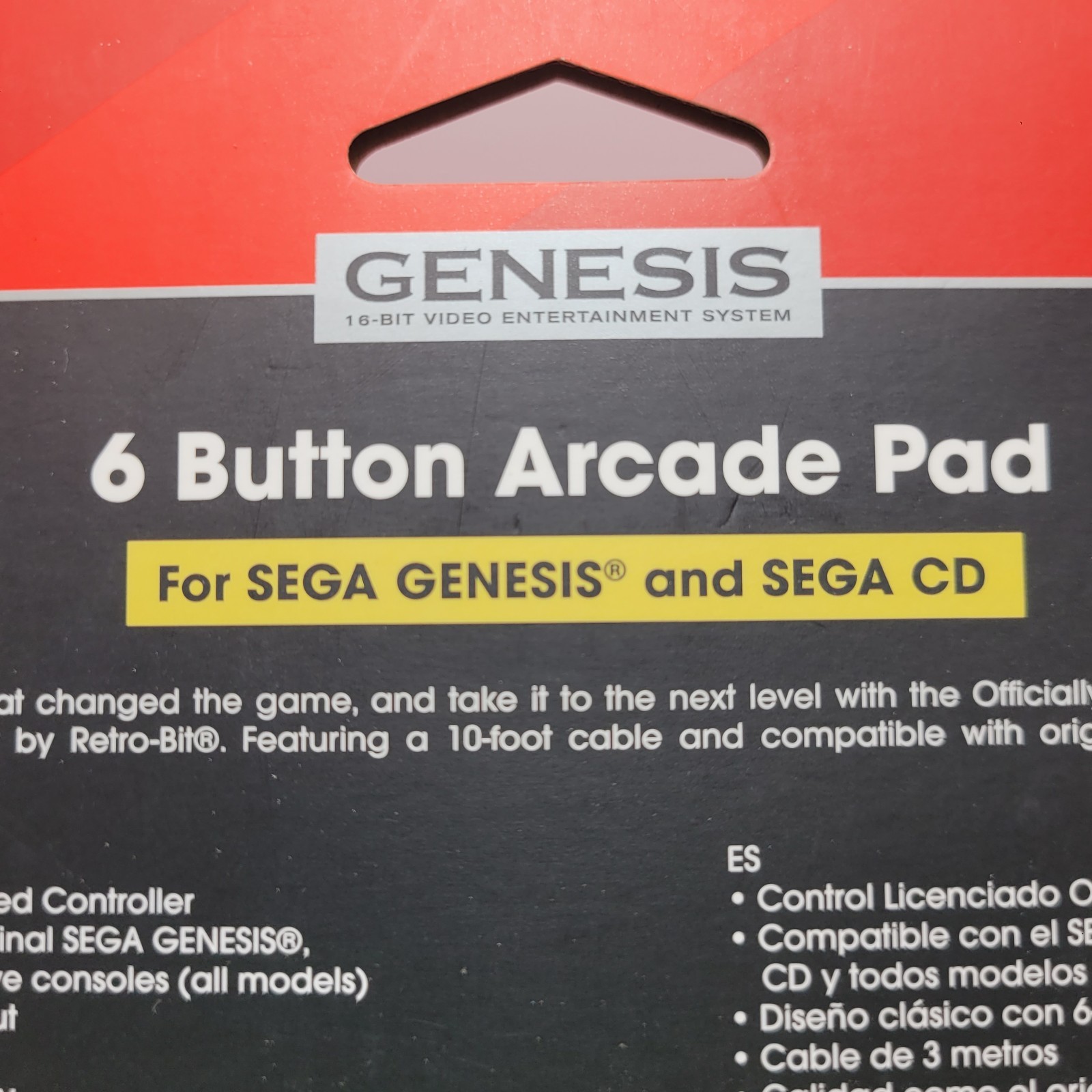 Retro-Bit Official Sega Genesis 6-Button Controller Pad for Sega Genesis – Red
