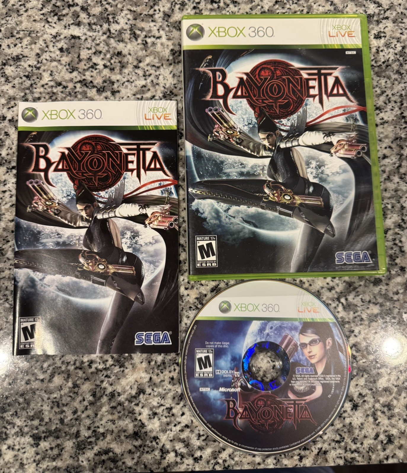 SEGA Bayonetta Xbox 360 hack and slash CIB Manual Included fantastic condition