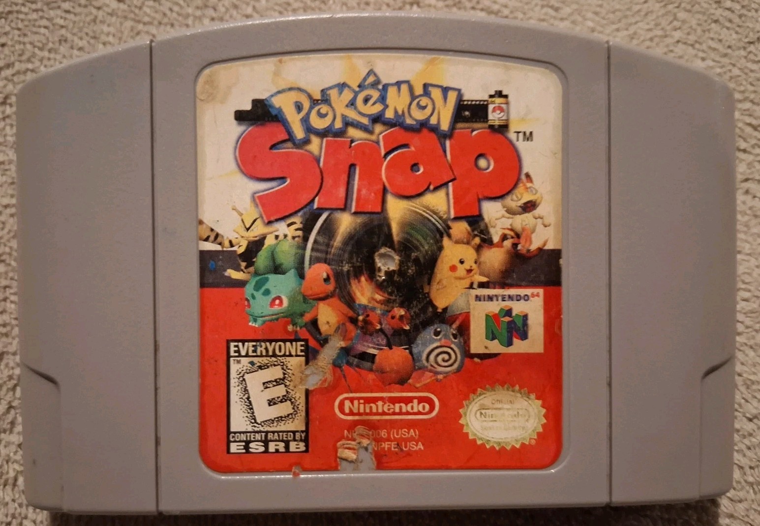 Authentic Pokémon Snap Nintendo64 Tested Working OEM Cartridge Back Label Damage