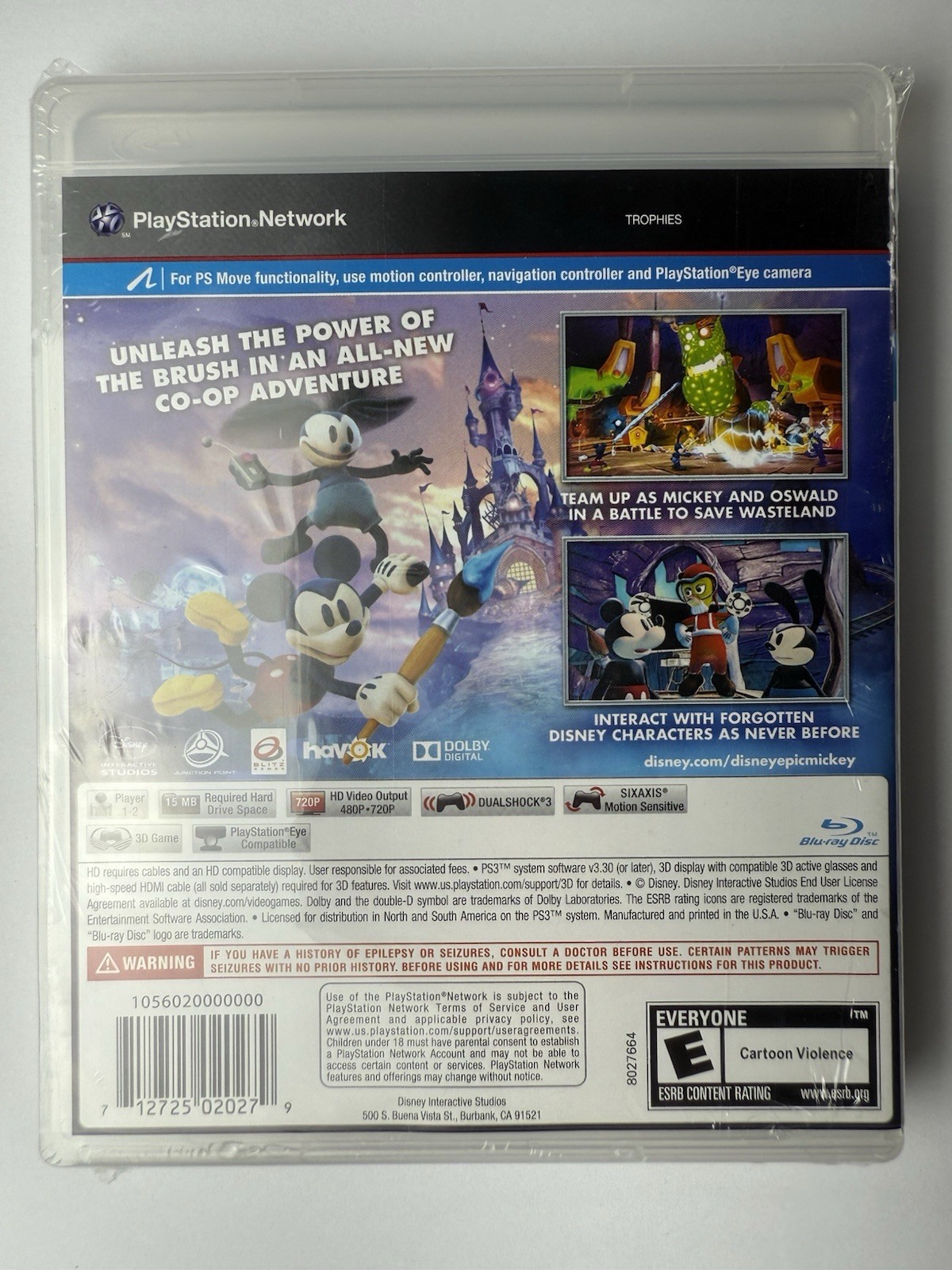 Disney Epic Mickey 2 The Power of Two Plysttion 3 Cib Complete Mint Ps3