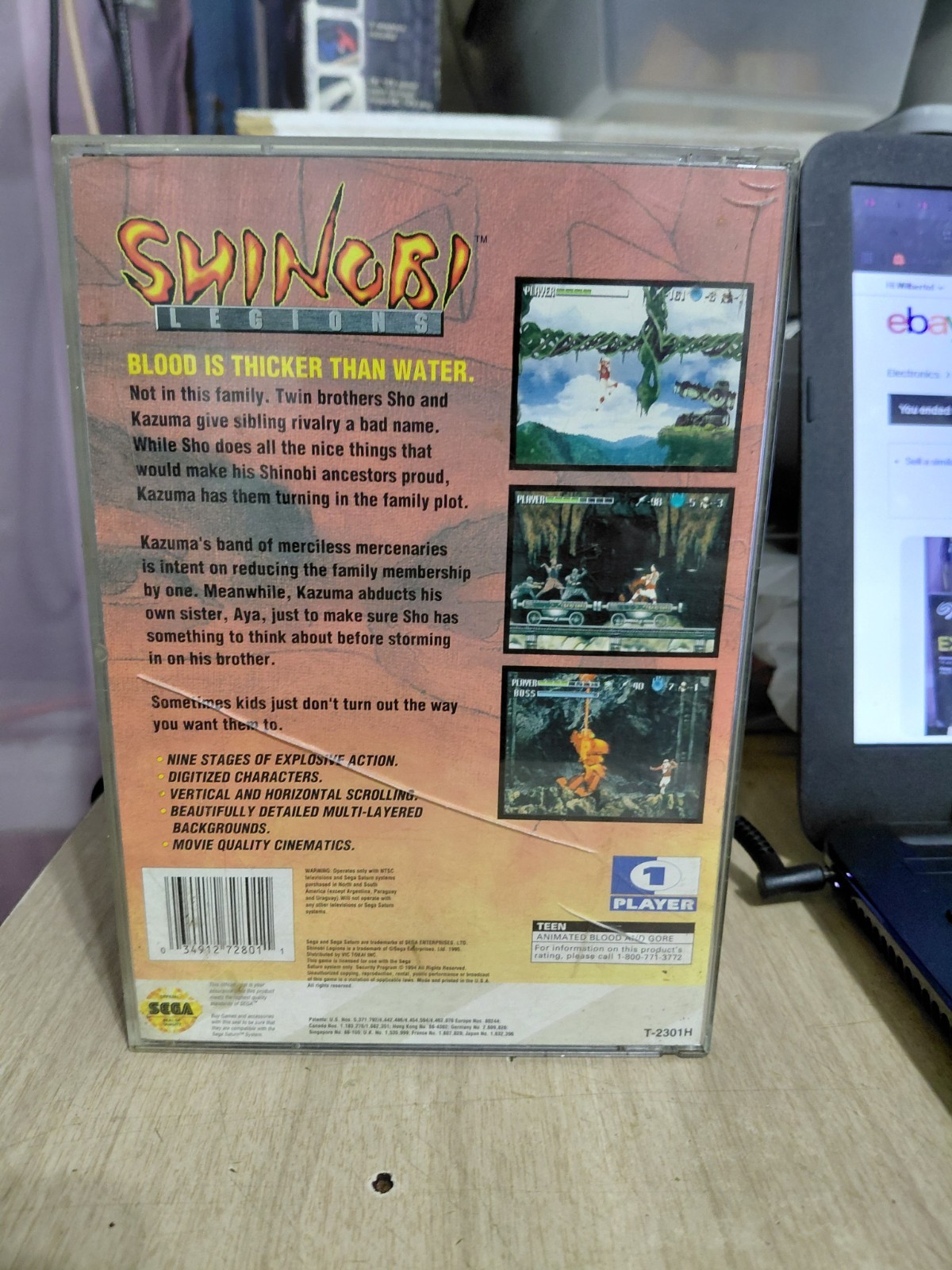 Shinobi Legions (Sega Saturn) NTSC-U/C T-Teen Vic Tokai Shinobi Series