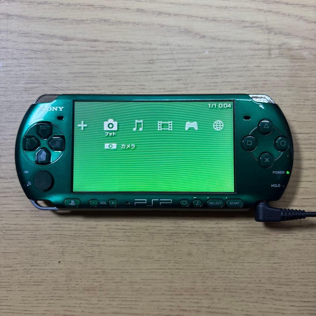 Sony PSP-3000 PSP 3000 console Spirited Green Working English no battery