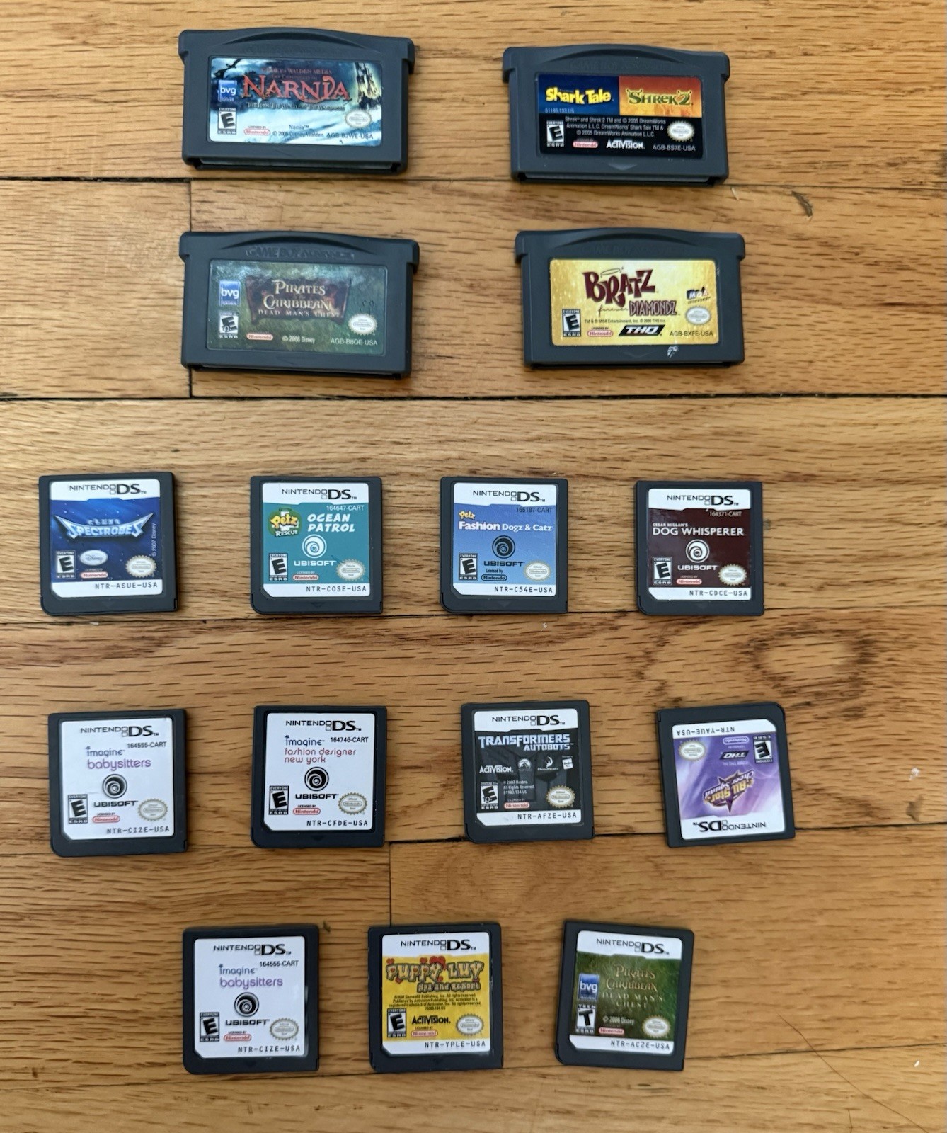 Nintendo DS & GBA Games Bundle Lot Of 15 Transformers Spectrobes Bratz Pirates