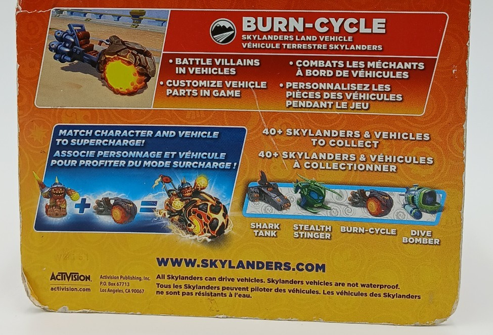 Skylanders SuperChargers Burn Cycle Fire Land Vehicle Toys to Life NOS READ FLAW