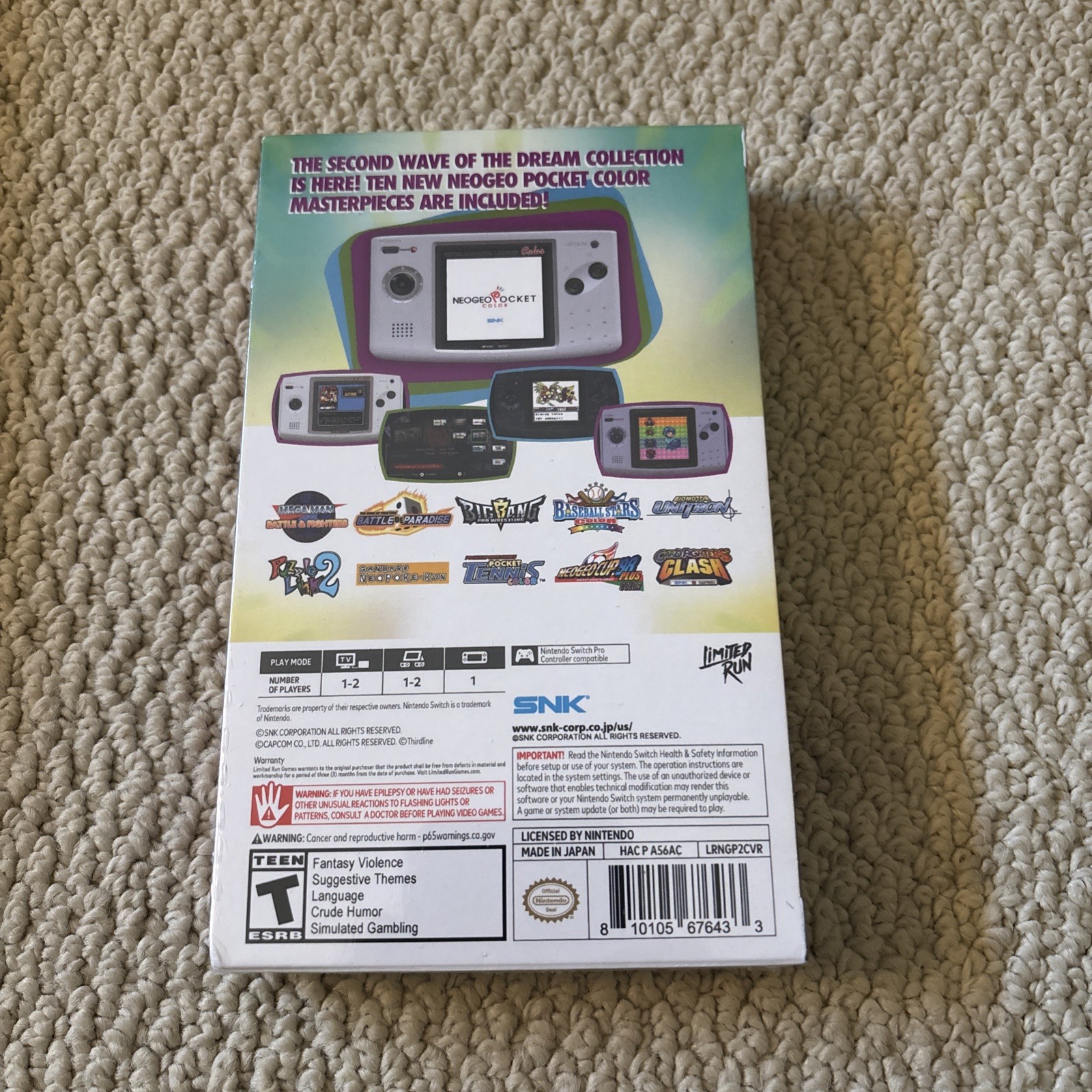Neo Geo Pocket Color Selection Vol. 2 Limited Edition Nintendo Switch – Sealed
