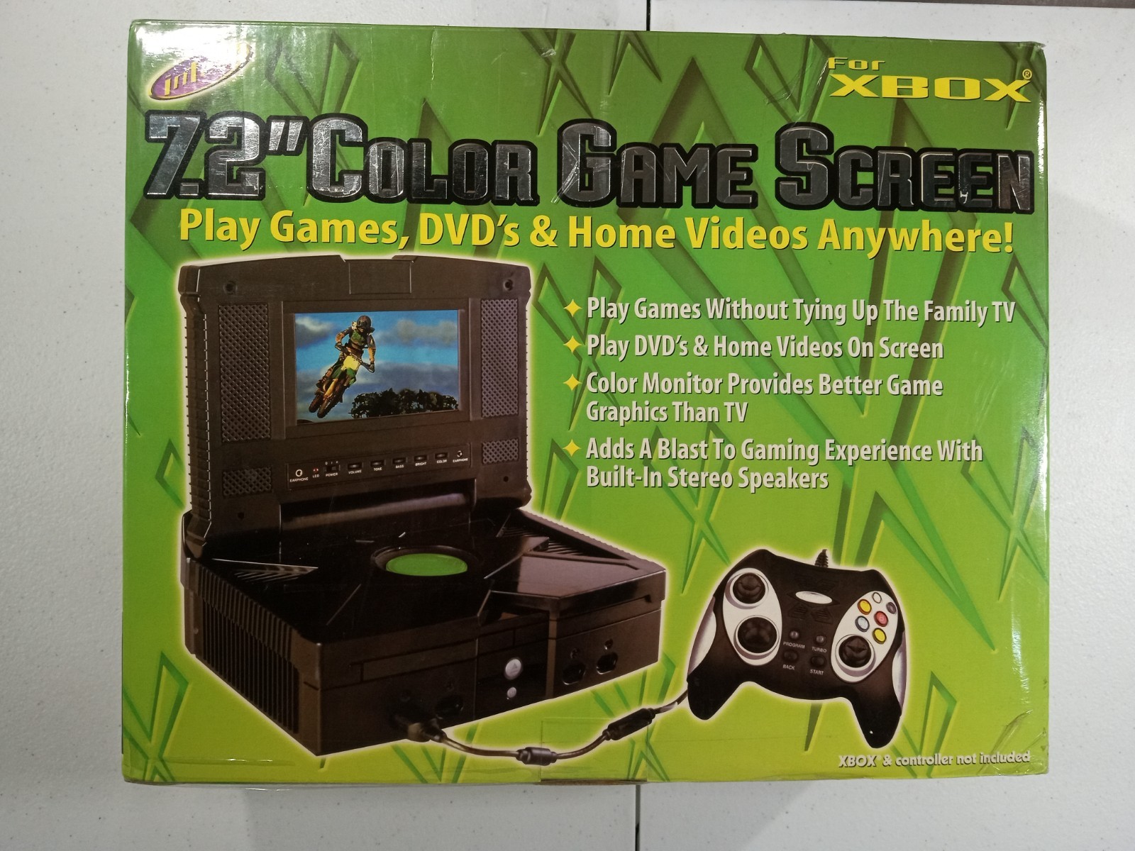 RARE Intec 7.2 in Color Game Screen for Original Xbox 2003 NEW Open Box