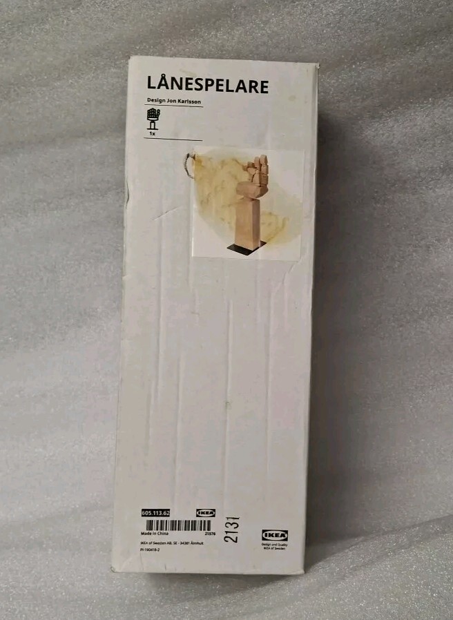 NEW Sealed Box Ikea Lanespelare Beech Wood Moveable Poseable Hand Form Stand