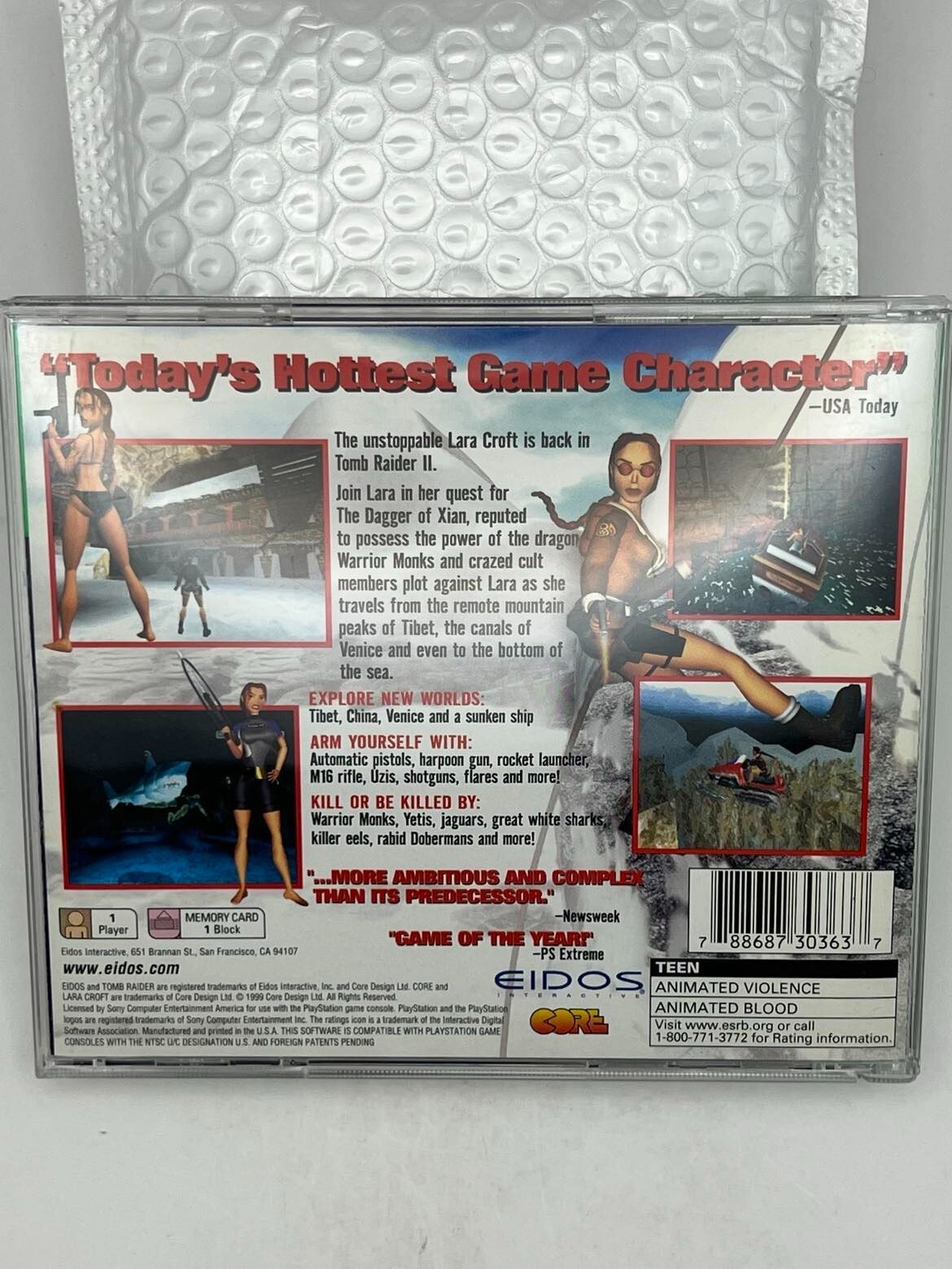 Tomb Raider II Starring Lara Croft GH (PS 1, 1997) BOX, MANUAL ONLY. NO GAME.