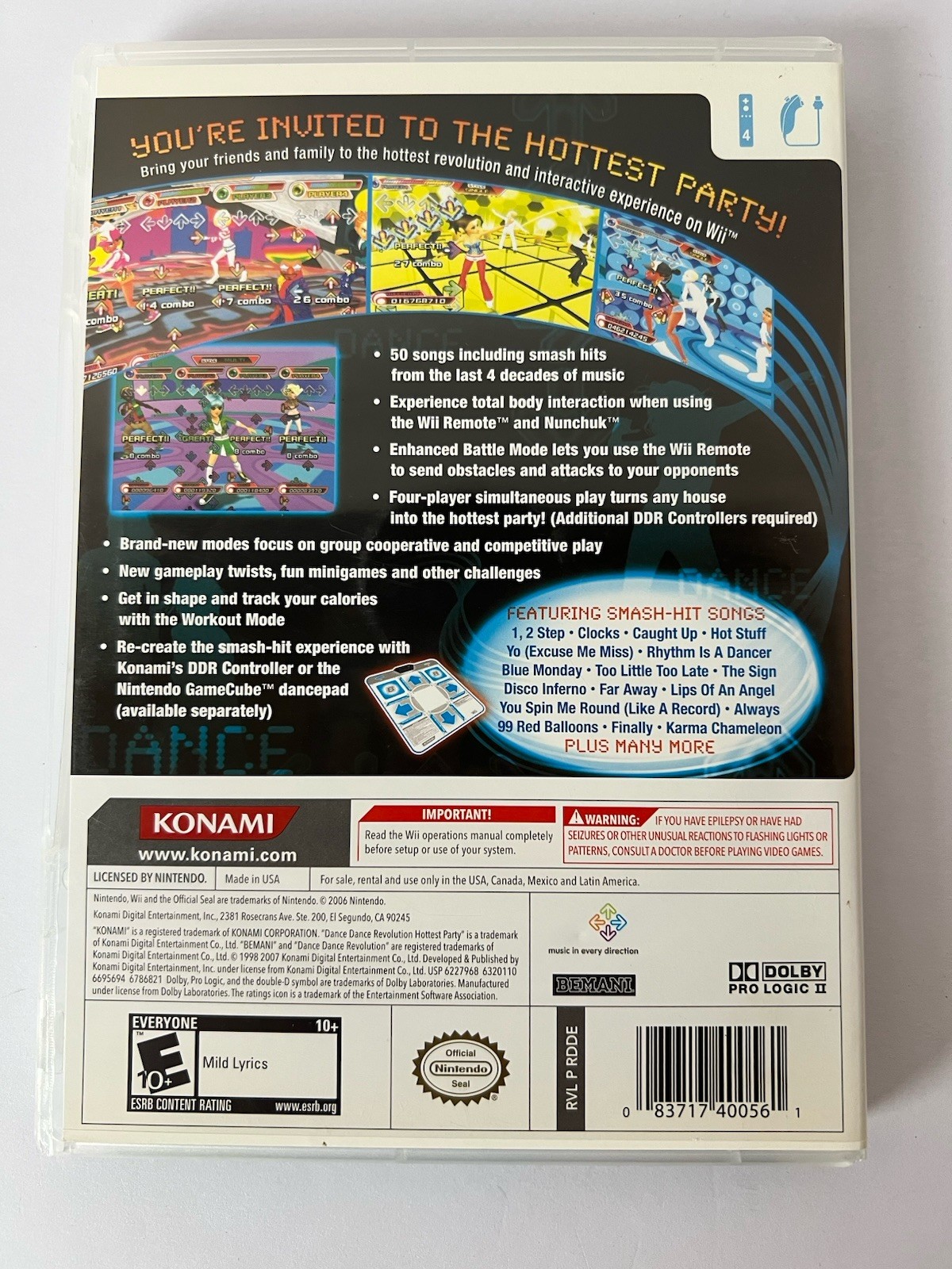 Dance Dance Revolution Hottest Party 1 2 3 Nintendo Wii (3 Discs) Tested