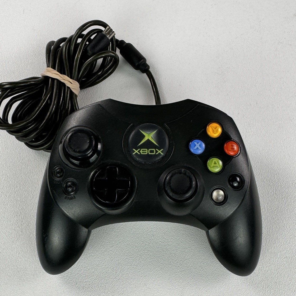 Original Xbox OEM Controller S Type Black X08-69873 w/ Breakaway Cable TESTED