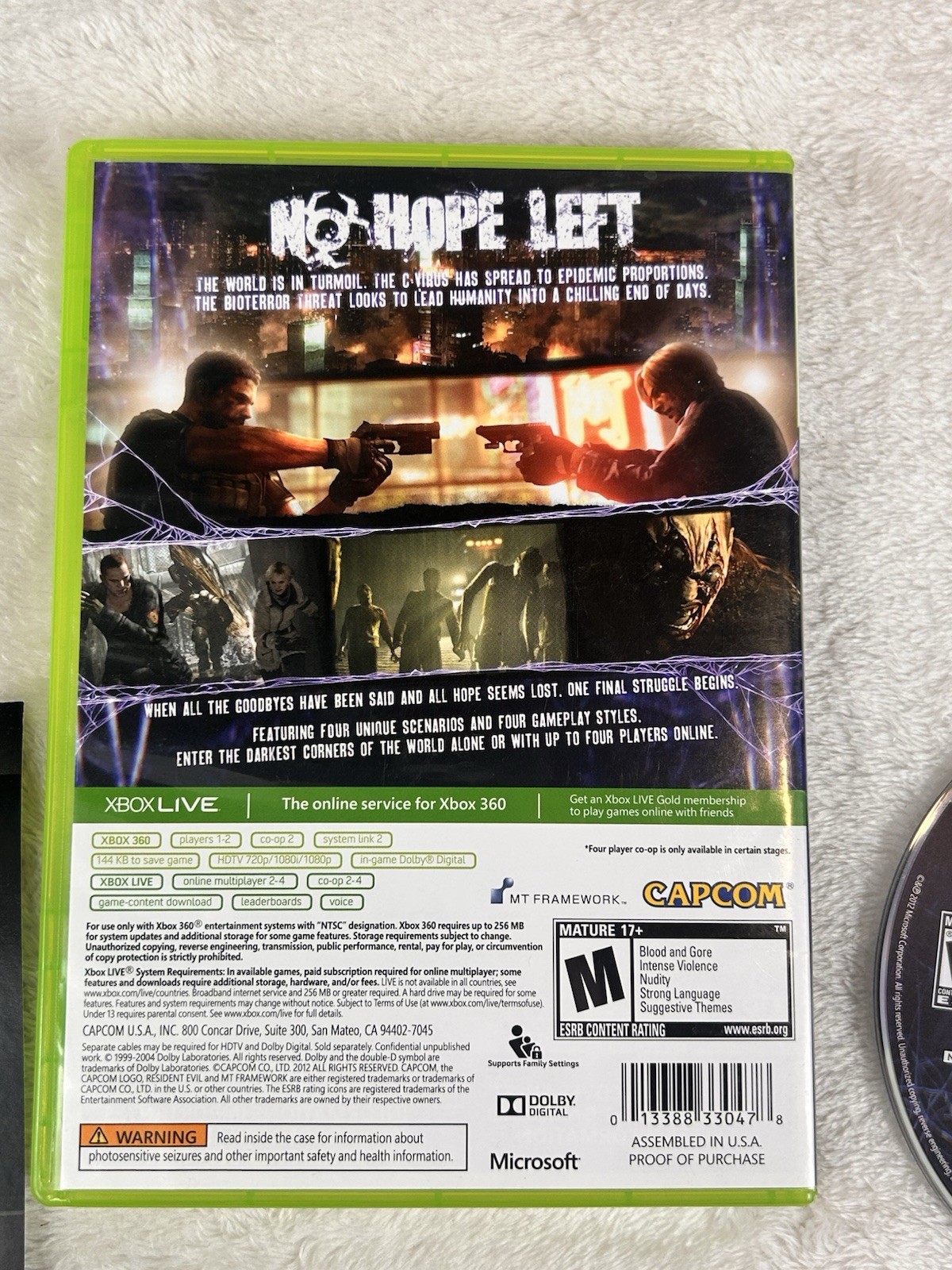 Resident Evil 6 (Microsoft Xbox 360, 2012)