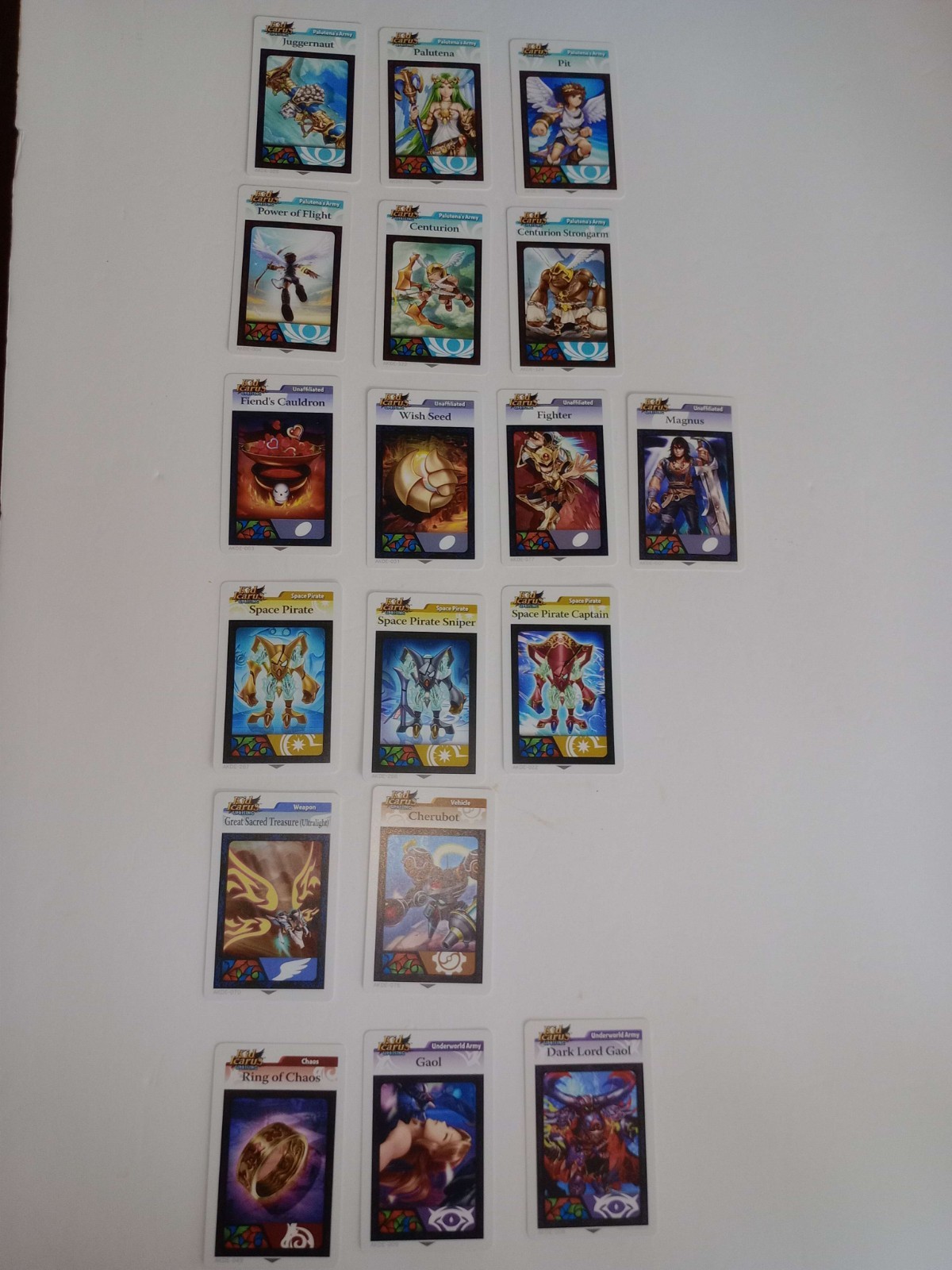 Nintendo 3DS Kid Icarus Uprising AR Cards Lot 18 Count Excellent Condition
