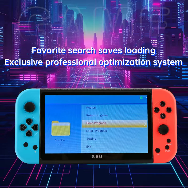 X80 Portable Game Console 7″ HD Screen PS1 Emulator Handheld Gaming Device