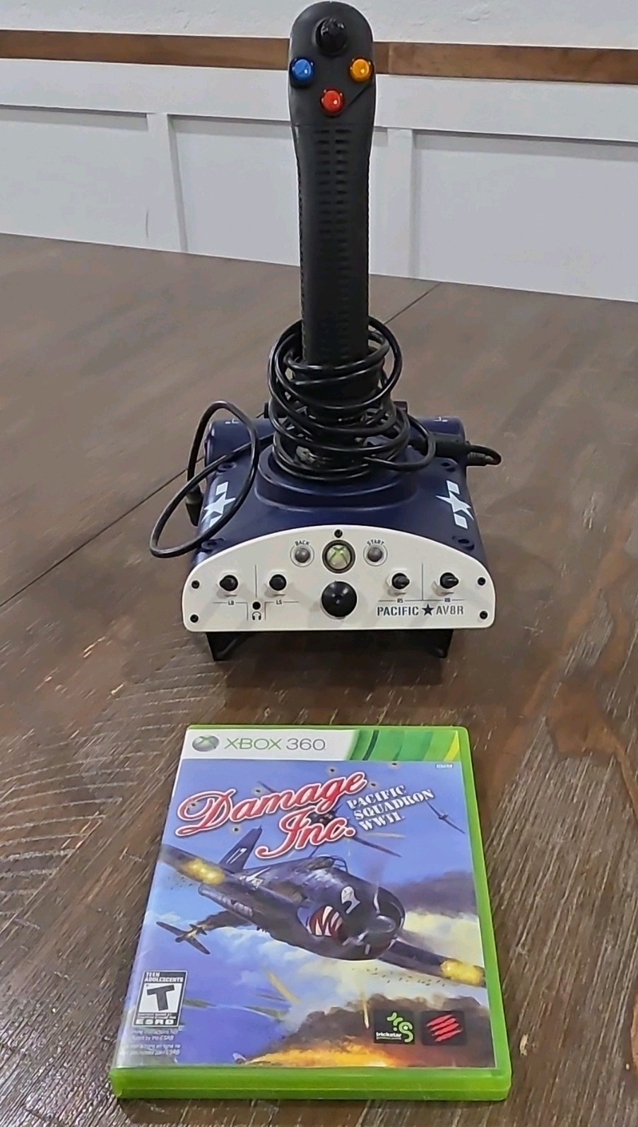 Pacific Aviator Flight Stick Controller Model #47328 With Game Xbox 360