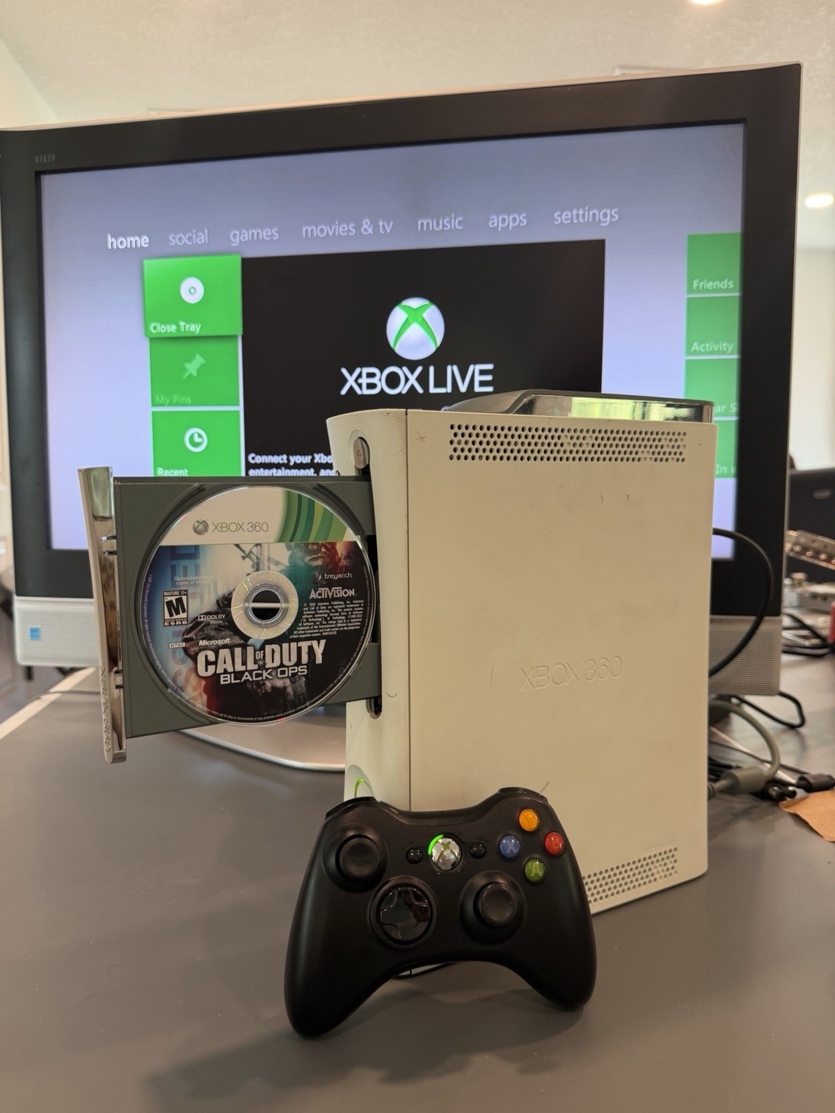 Xbox 360 White Console Bundle Controller, Power & HDMI – Tested – Cleaned