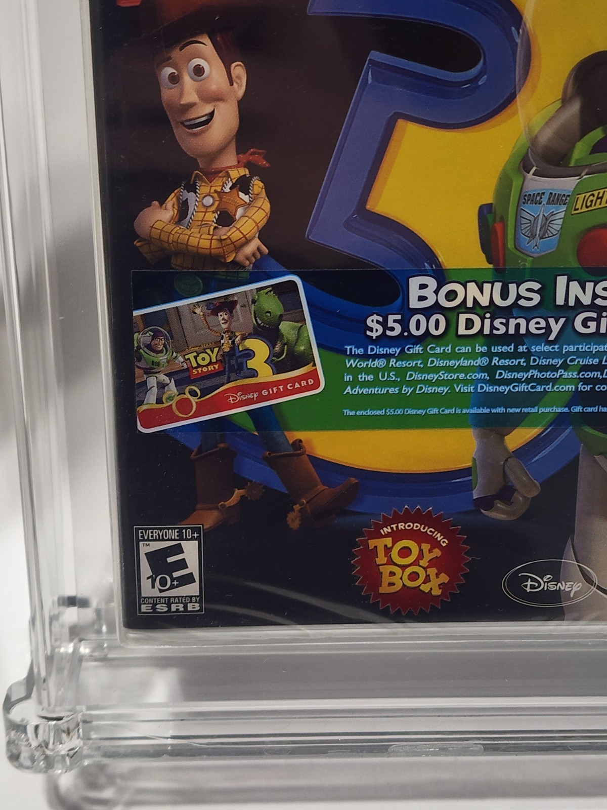 Toy Story 3 Nintendo Wii New Sealed $5 Disney Gift Card Variant Psa Wata 9.4 A+
