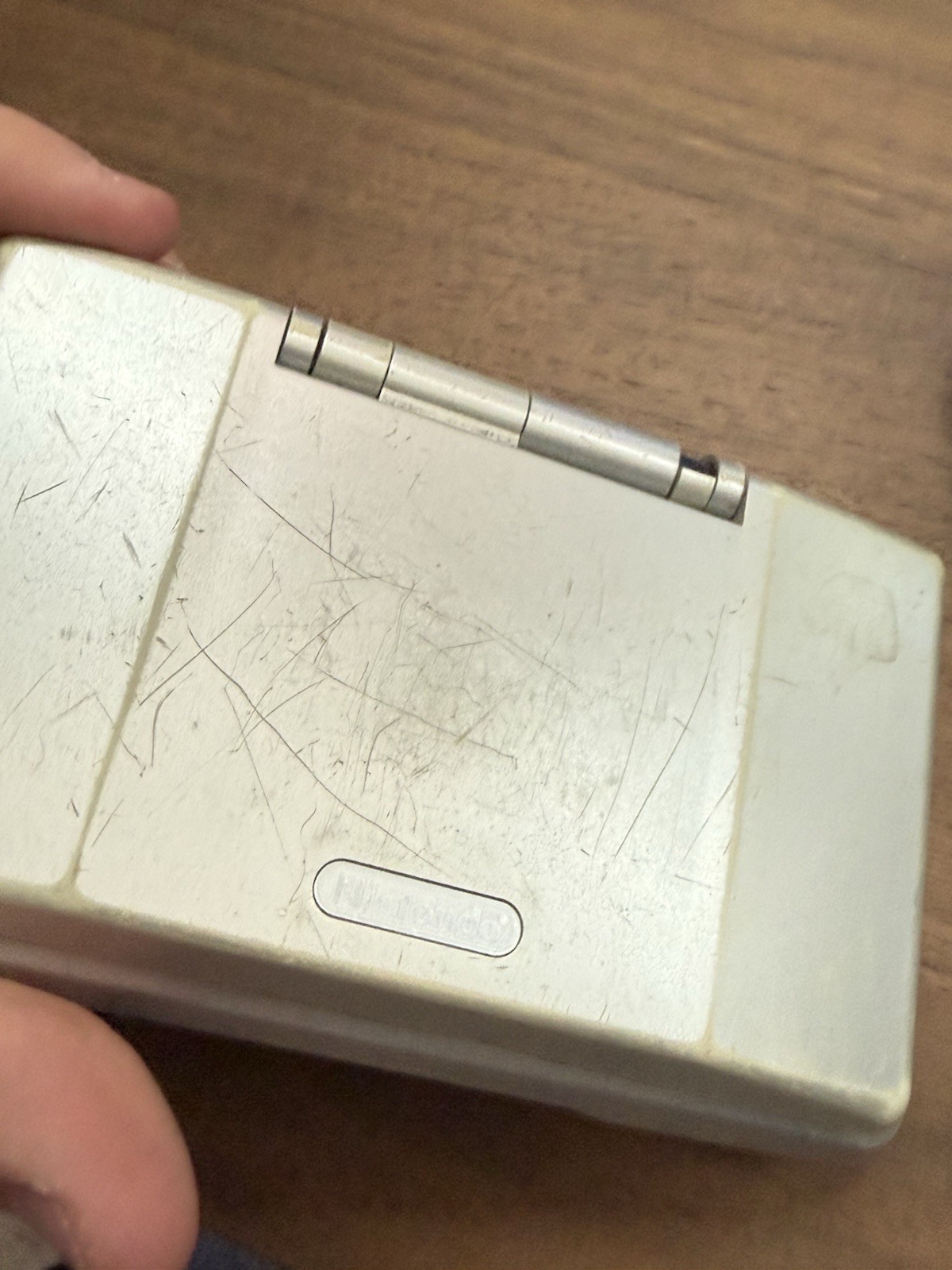 Nintendo DS Handheld System-TESTED AND WORKING-Cracked Hinge- Works! W/ Charger!