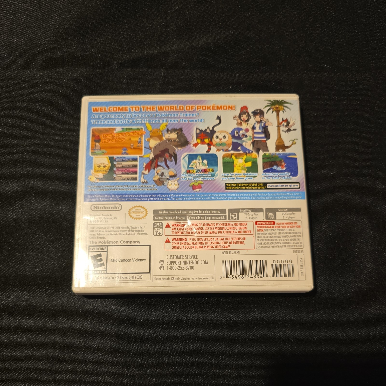 Pokémon Moon (Nintendo 3DS, 2016) Good Condition With Case