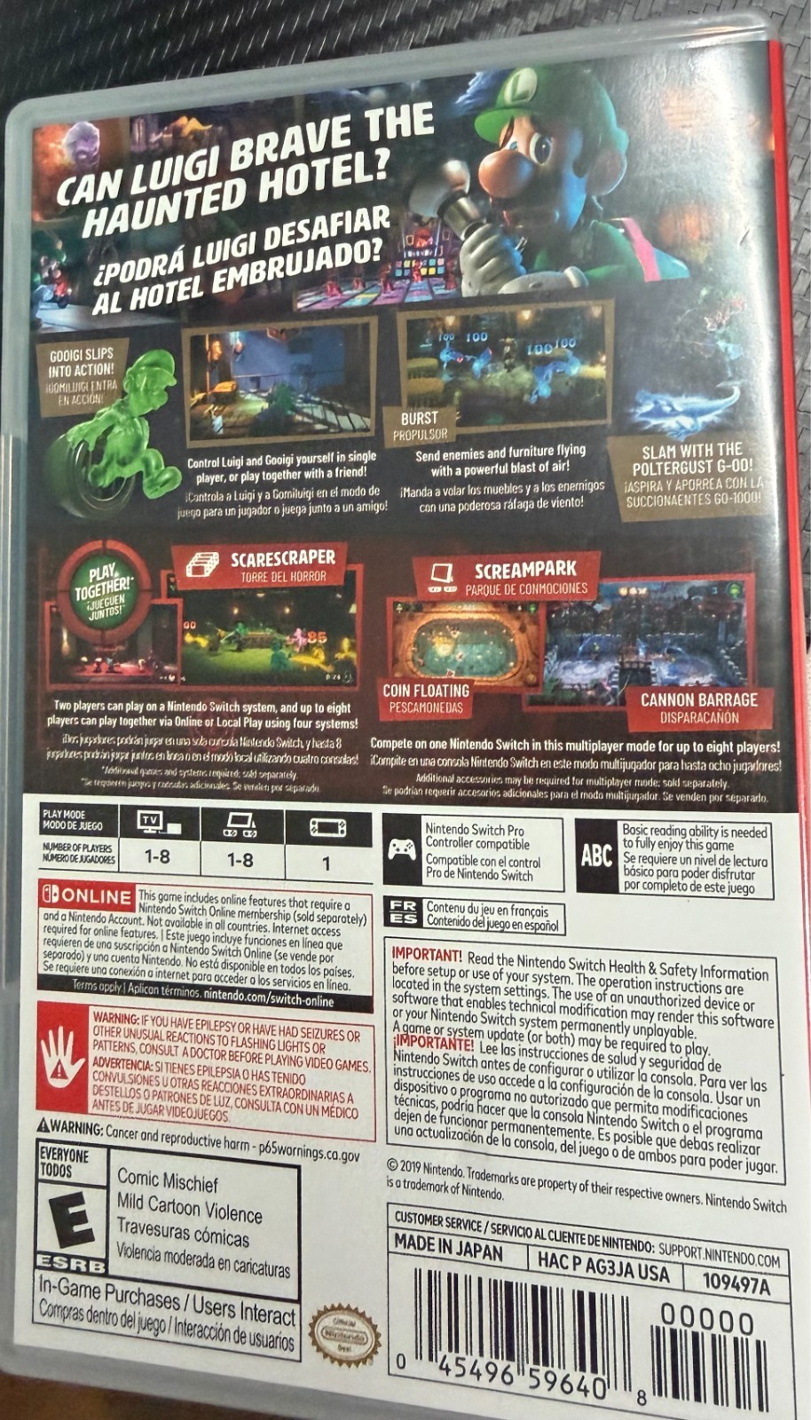 Luigi’s Mansion 3 Nintendo Switch Game w/Case