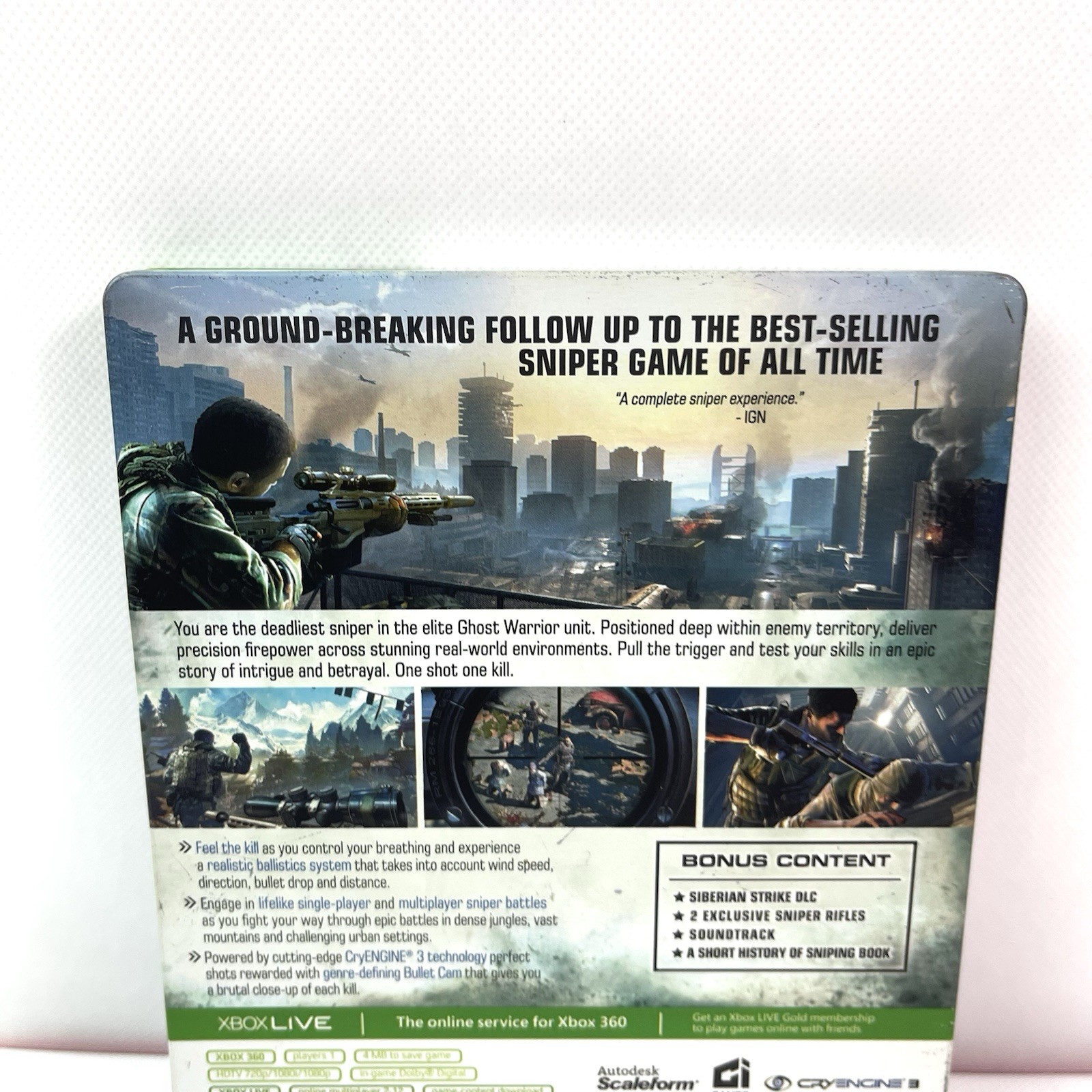 Sniper Ghost Warrior 2 Bulletproof Steelbook Edition Xbox 360 Video Game