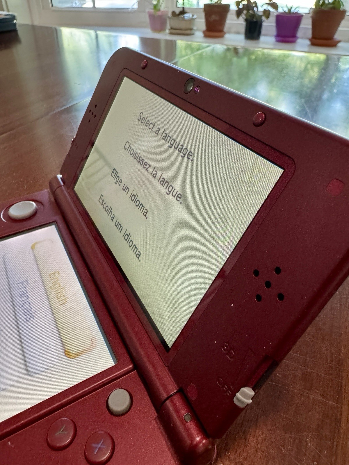 Nintendo New 3DS XL Red Handheld System w/ AC Adapter, Wi-Fi, 4GB, North America