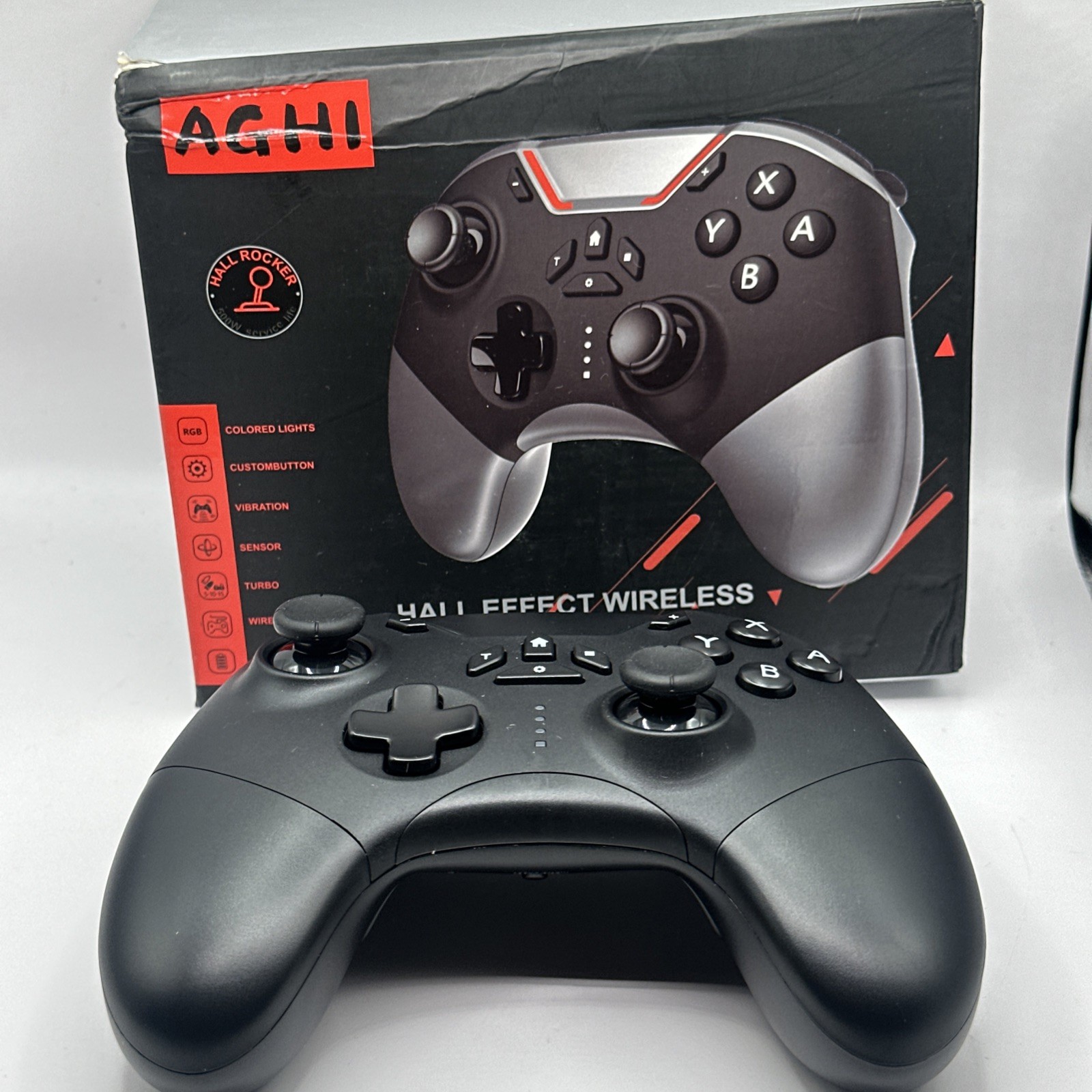 Aghi Bluetooth Controller for Switch/PC/iPhone/Android/Apple Arcade MFi Games/TV