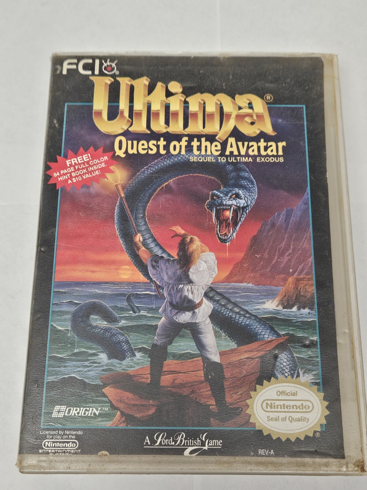 Ultima: Quest of the Avatar (Nintendo Entertainment System 1990) Cartridge& Case