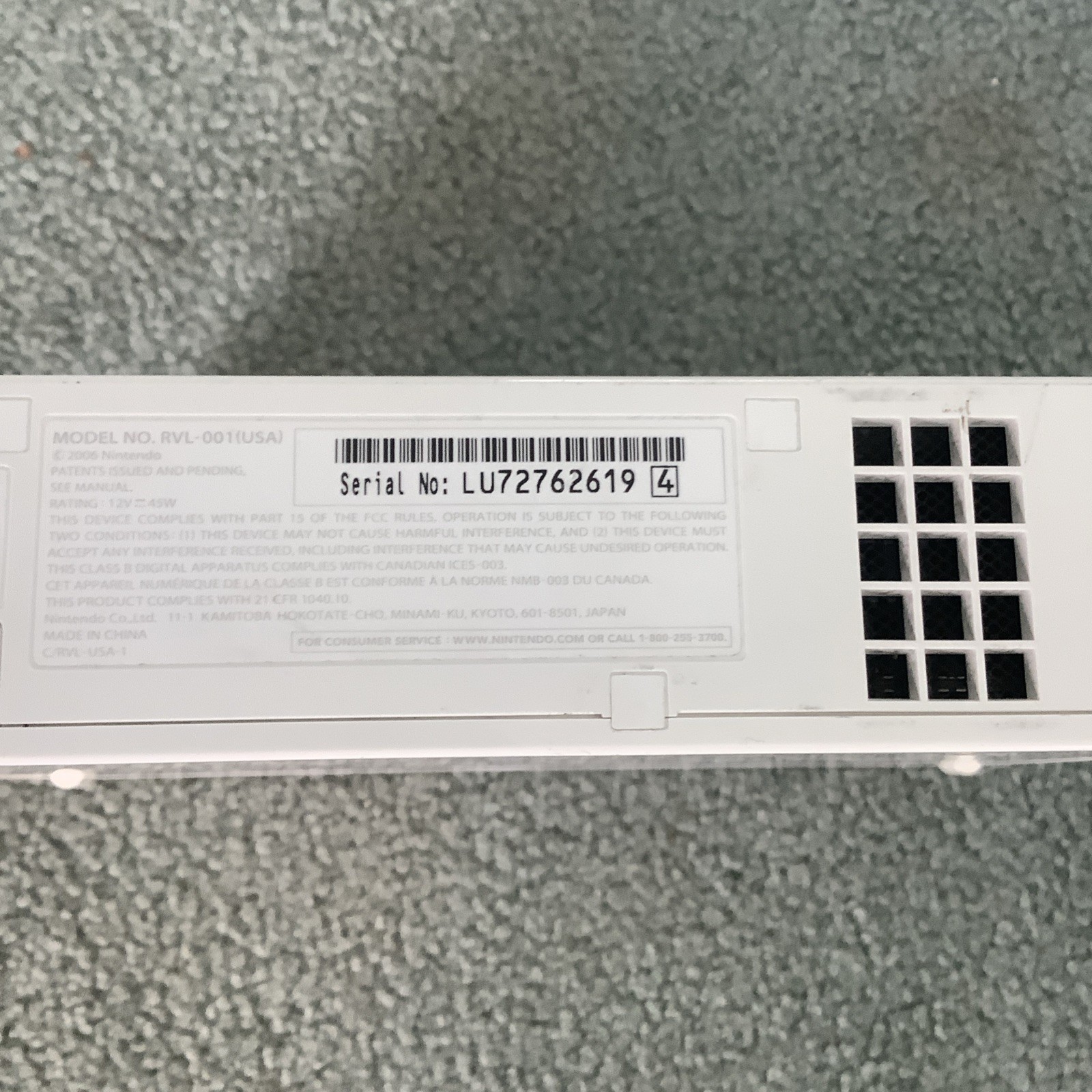 Nintendo Wii White Console Only RVL-001 – Tested & Working