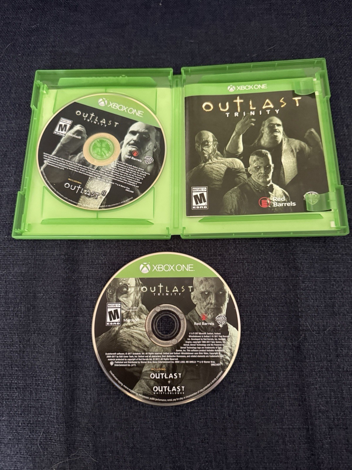 Outlast Trinity for Xbox One, 2 Disc Set w/ Case & Manuel