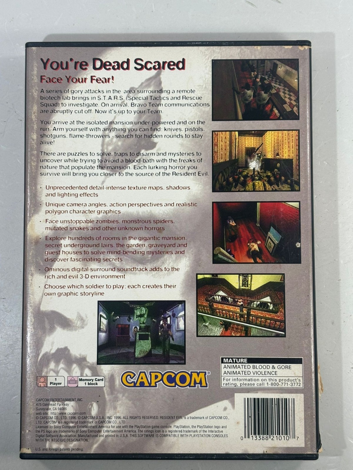 Resident Evil (Sony PlayStation 1, 1996) PS1 CIB Long Box
