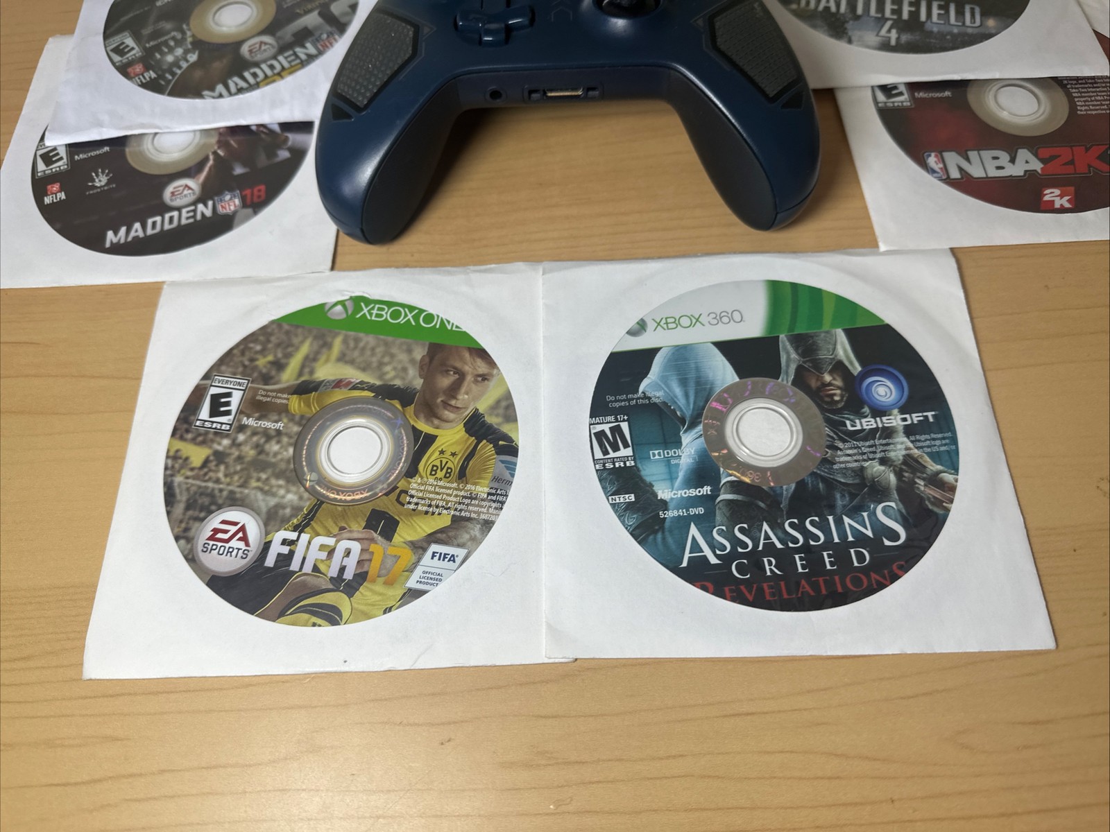 Microsoft Xbox One Wireless Controller 1708 Patrol Tech Blue Special + 7 Games
