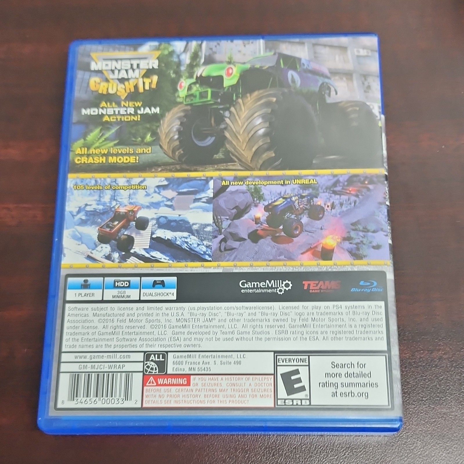 GameMill Monster Jam Crush It! – PS4 (NTSC-U/C, 2016, Racing, E, Manual)