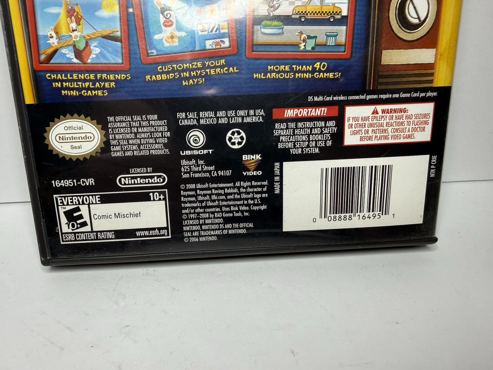 Rayman Raving Rabbids TV Party – Nintendo DS – Complete w/ Manual – Works