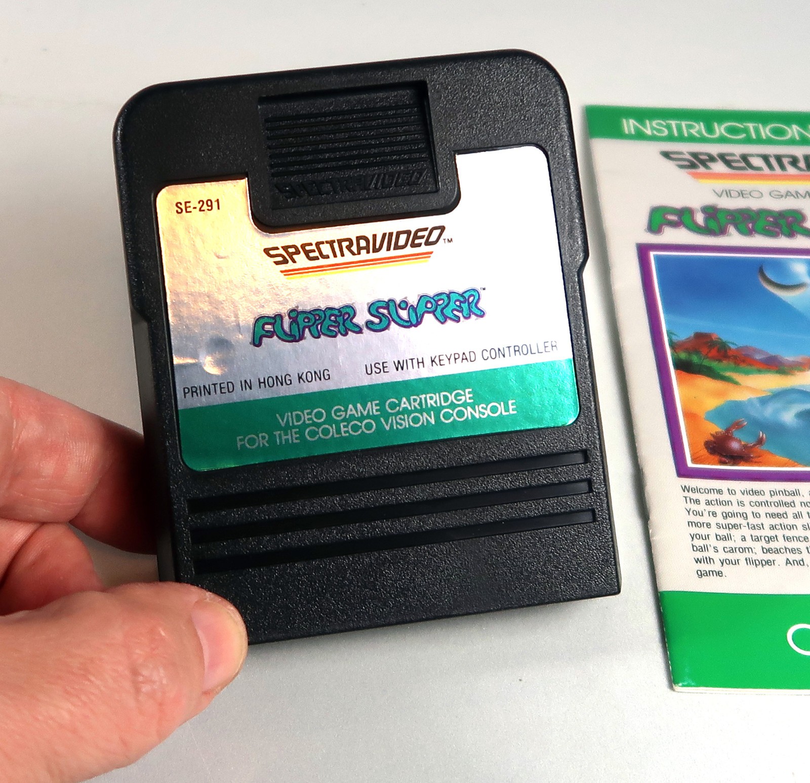 Colecovision: FLIPPER SLIPPER Cartridge and Manual – NICE – Tested & WORKS!