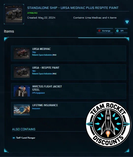 Star Citizen – Ursa Medivac LTI Original Concept Concierge Version with Bonus