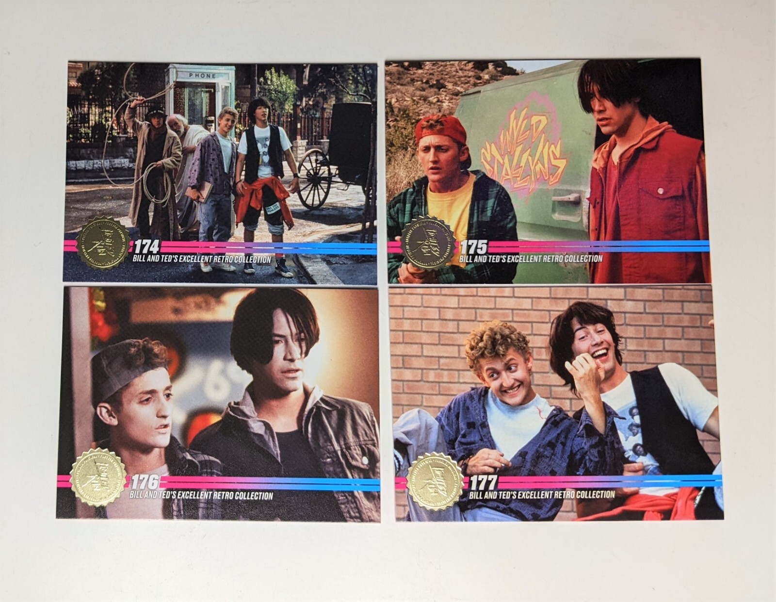 100% GOLD Bill & Ted’s Retro Collection Limited Run Games Trading Card 174 – 177