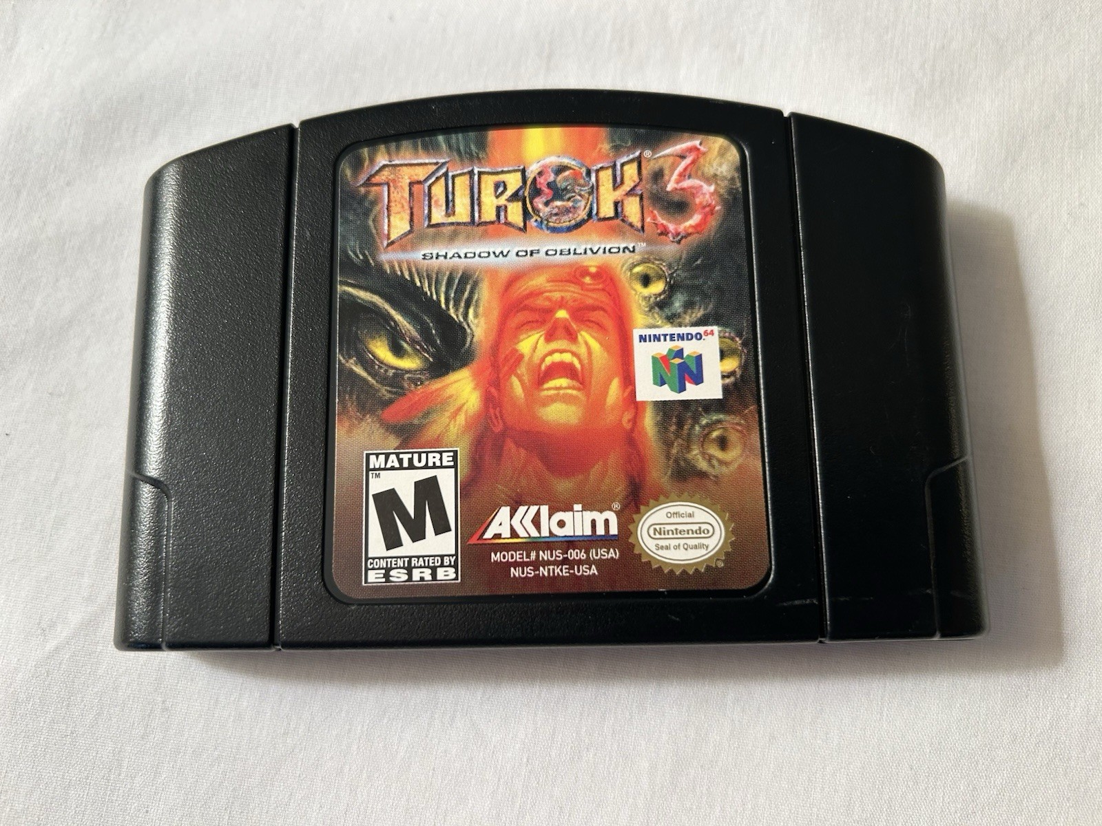 Turok 3 Shadow of Oblivion Nintendo 64 N64 Cartridge Only Authentic