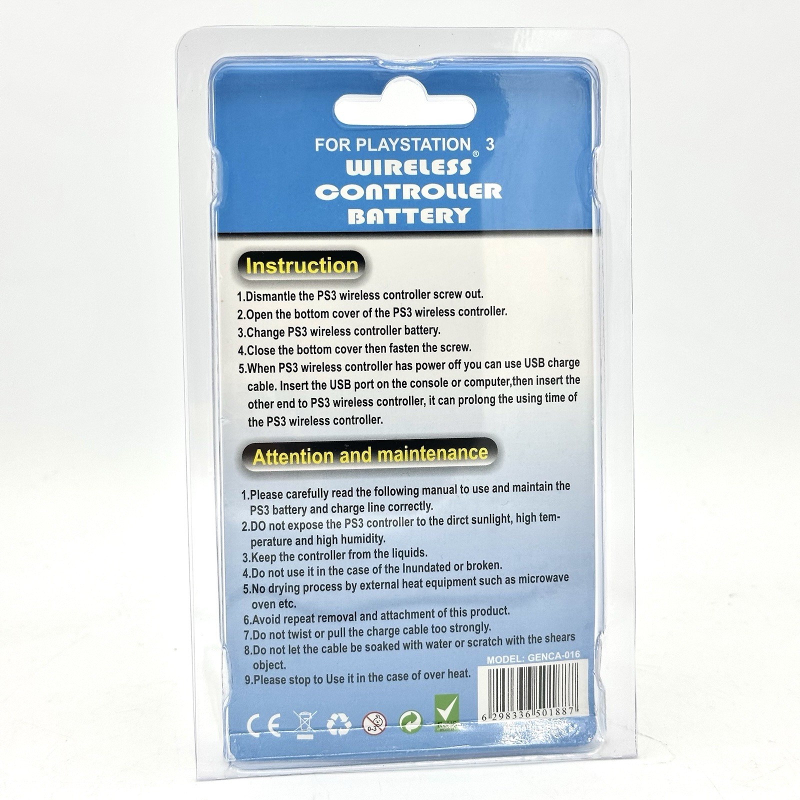 Sony PlayStation 3 Ps3 1800mAh Controller Replacement Battery + Charging Cable