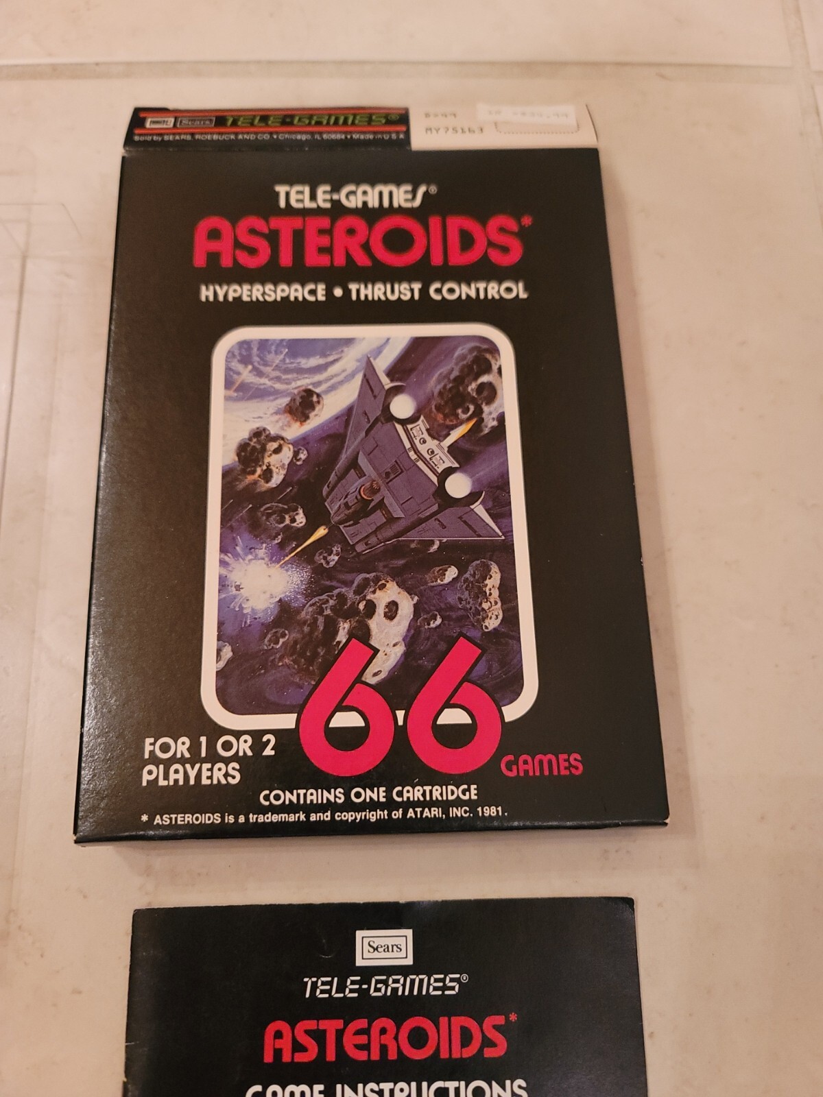 Asteroids Atari 2600 VCS Sears Tele-Games 1981 CIB Complete in Box RARE! NICE