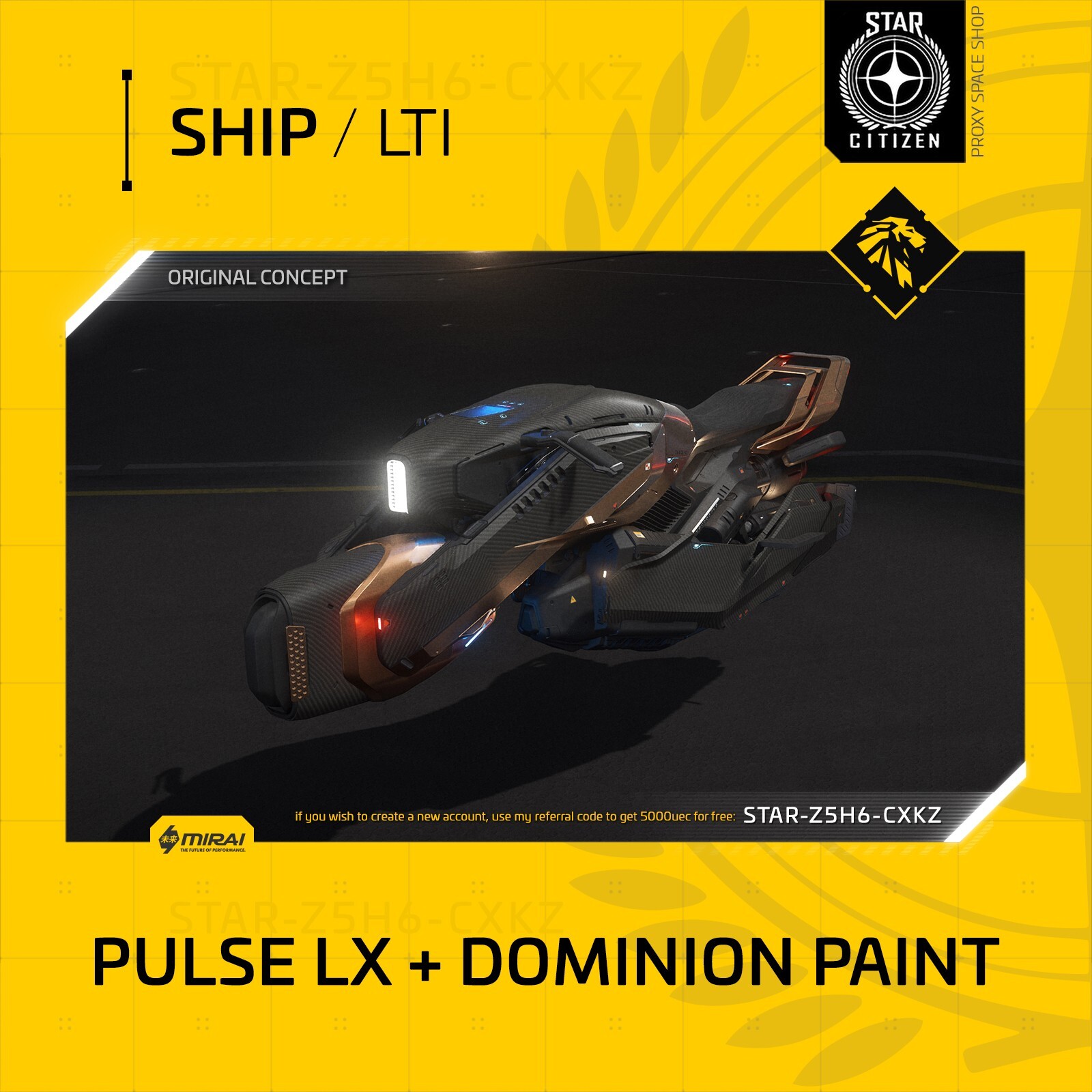 Star Citizen – MIRAI PULSE LX plus DOMINION PAINT – LTI – Original Concept OC