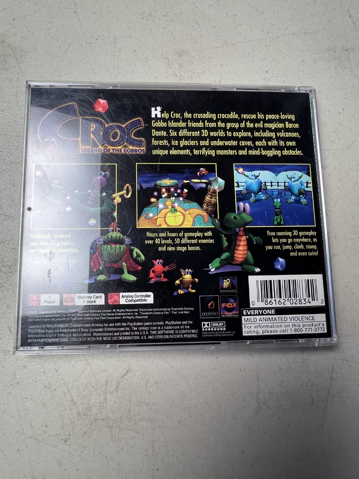 Croc Legend of the Gobbos Greatest Hits PlayStation Video Game 3D Platformer