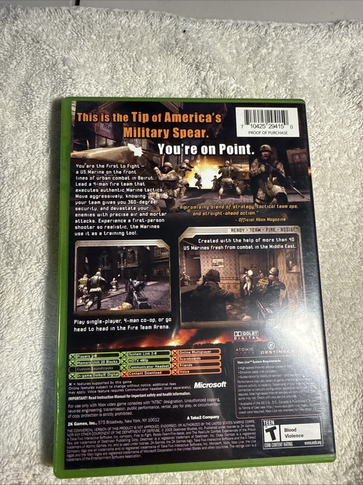 Close Combat: First to Fight (Microsoft Xbox, 2005)