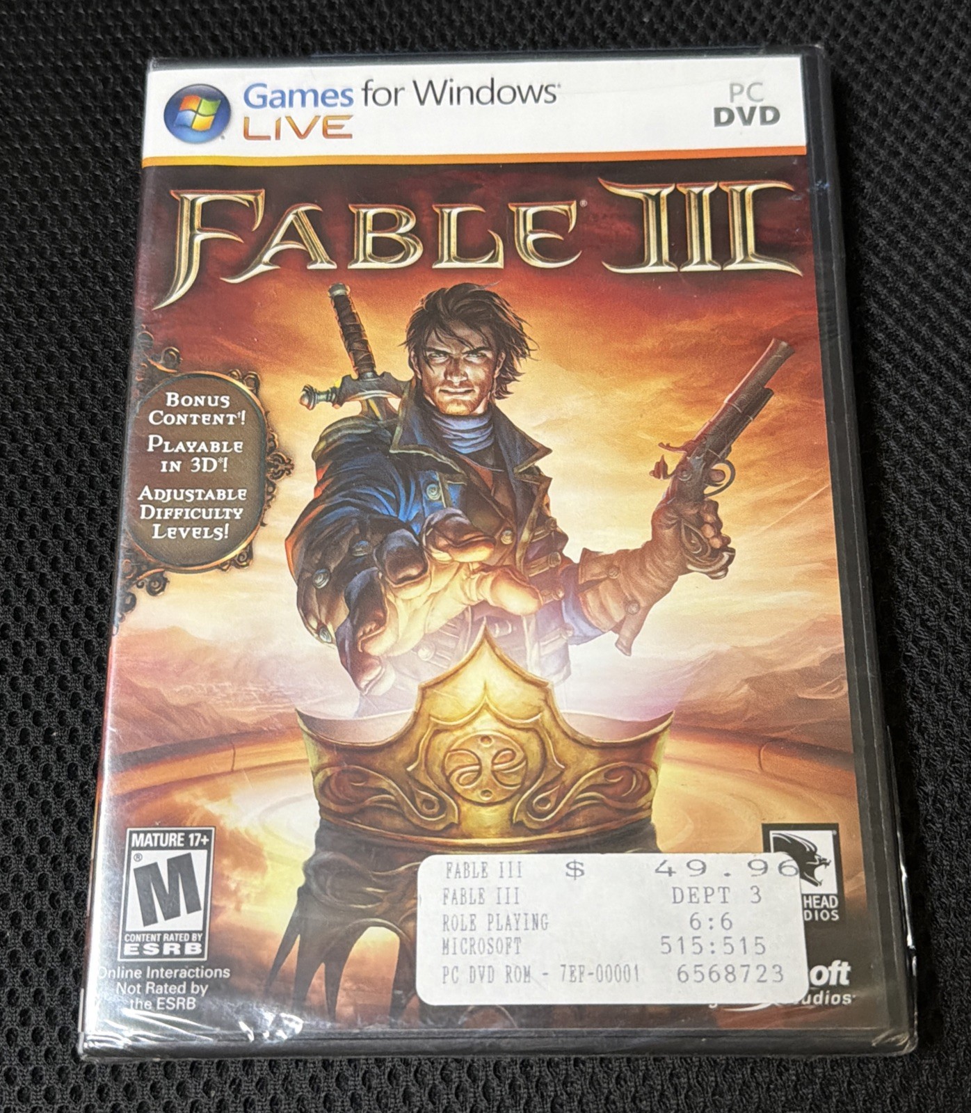 Fable III (3) PC/Games for Windows Live 2011 Brand New Factory Sealed