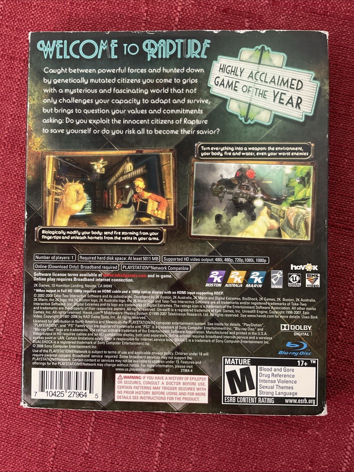 BioShock PS3 (Sony PlayStation 3, 2008) CIB Complete w/ Manual-TESTED