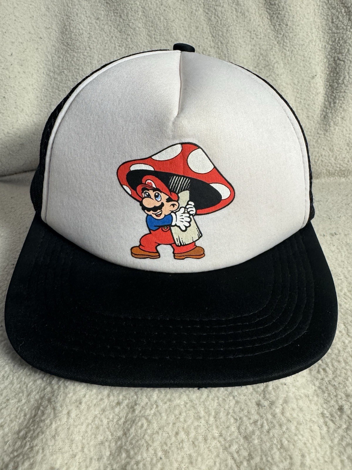 Super Mario Bros Vintage Hat Nintendo Licensed Mushroom Trucker Nostalgia 2003