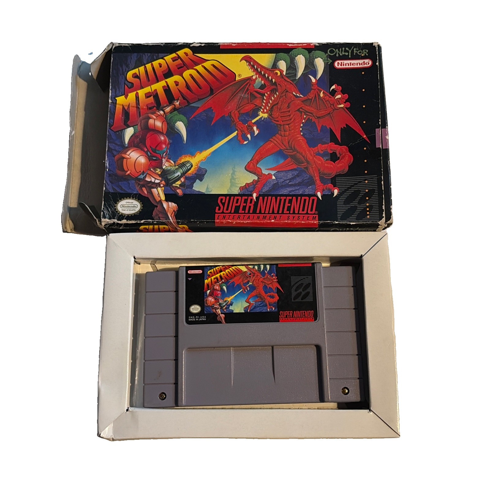 Super Metroid (SNES, 1994) AUTHENTIC , TESTED , WITH BOX , NO MANUAL