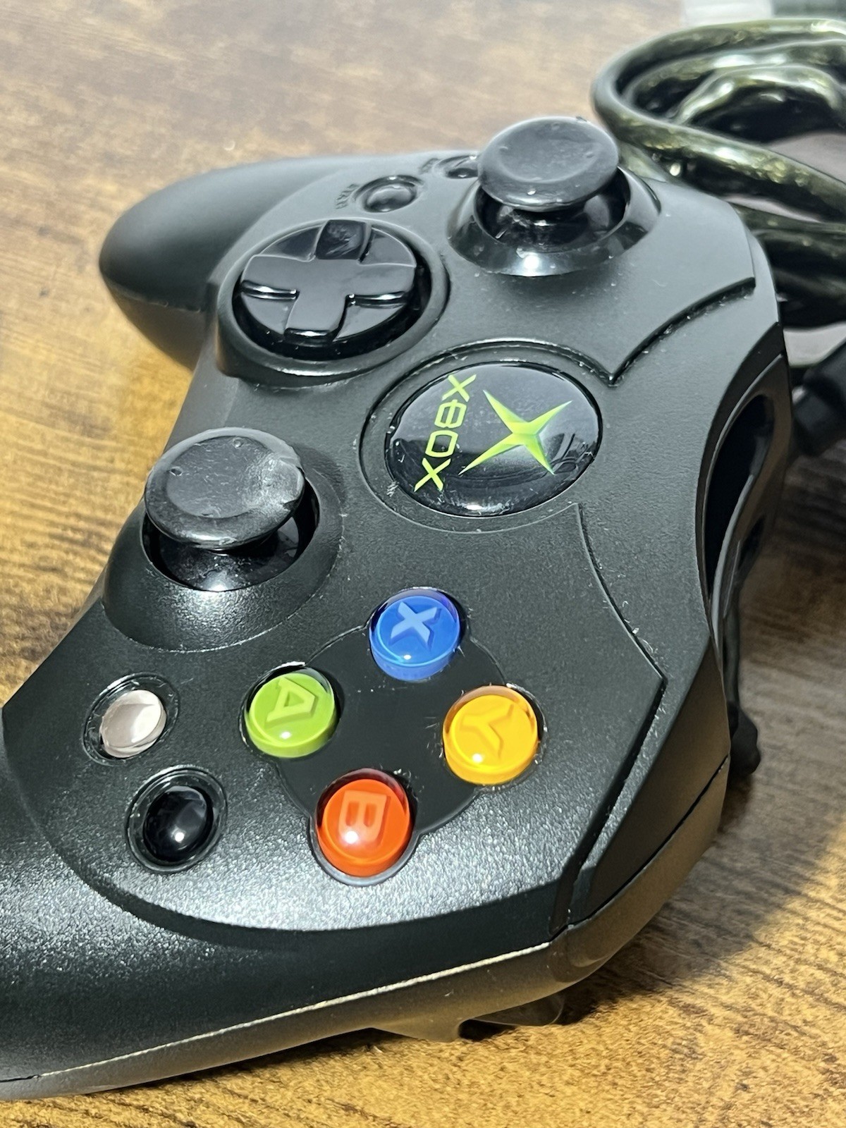 Original Microsoft Xbox Controller S Type Black X08-69873 OEM Wired Tested NICE