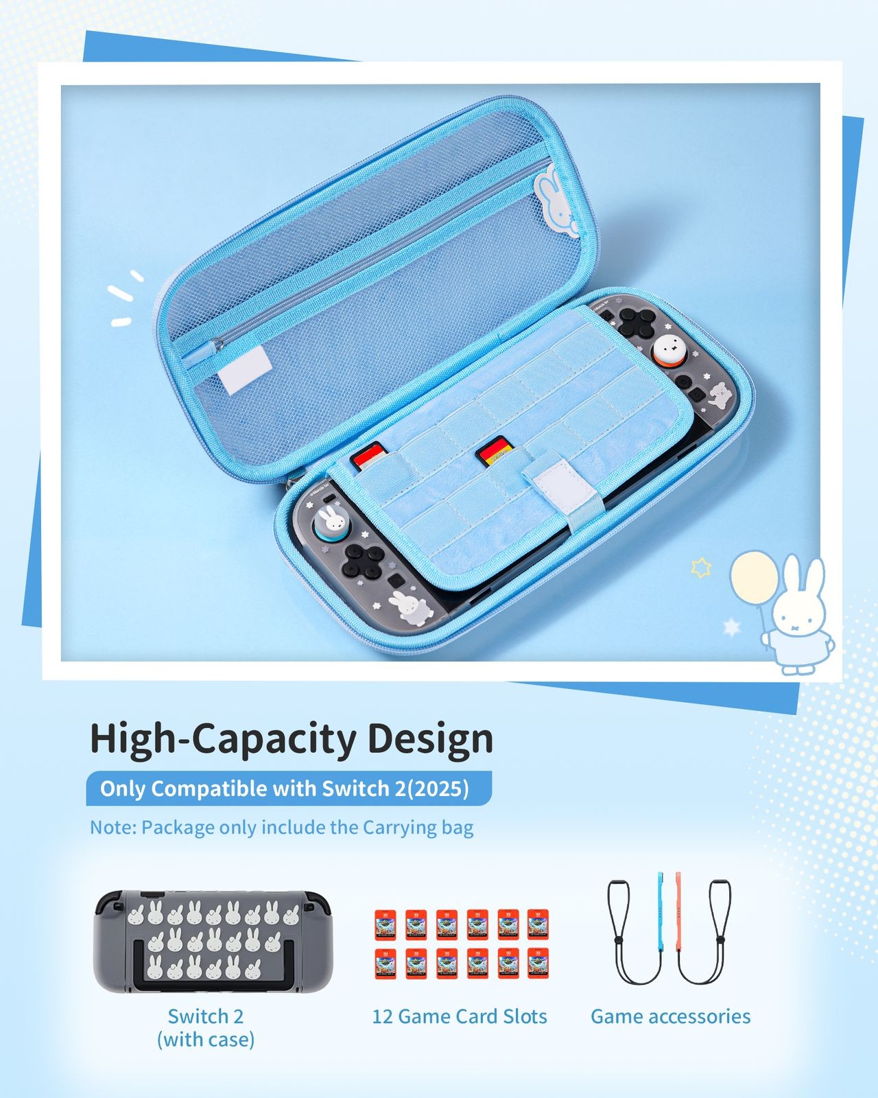 GeekShare Protective Case for Nintendo Switch 2(2025) Joycon Cover Miffy Bunny
